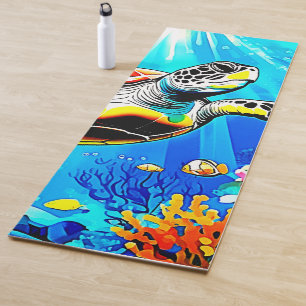 Vibrant Sea Turtle Dreamscape Yoga Mat