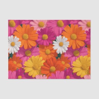 Vibrant Seamless Daisy Floral Pattern Tissue Paper