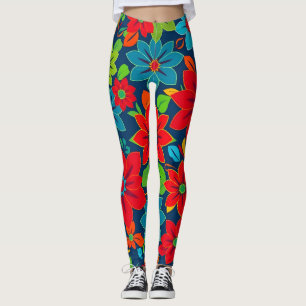 Vibrant Seamless Pattern Leggings - Home Decor Ins