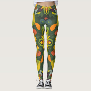 Vibrant Seamless Pattern Leggings - Organic Digita
