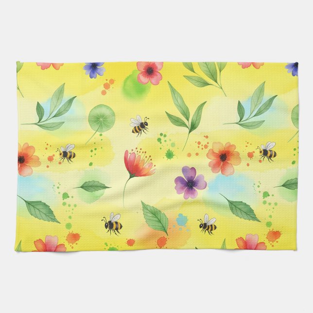 Vibrant seamless pattern tea towel (Horizontal)