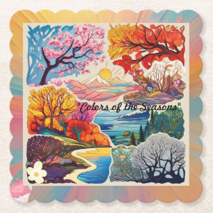 "Vibrant Seasonal Colours" Paper Coaster