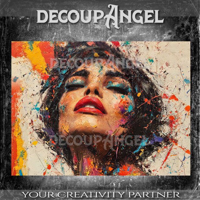 Vibrant Sensual Woman Pop Art - horiz Decoupage Tissue Paper (Creator Uploaded)