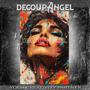 Vibrant Sensual Woman Pop Art - Vert Decoupage Tissue Paper