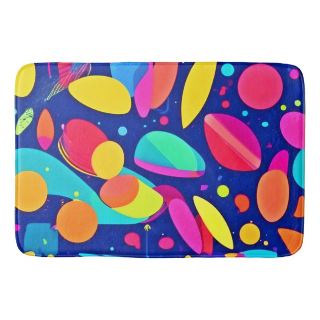 Vibrant Shapescape Art Bath Mat (Front)