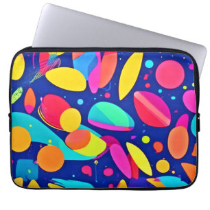 Vibrant Shapescape Art Laptop Sleeve