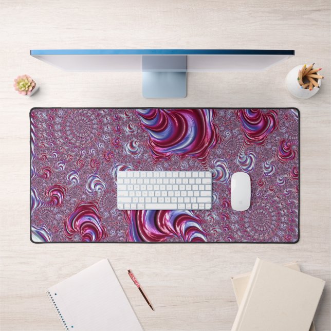 Vibrant Shiny Groovy Trippy Spiralling Fractal Art Desk Mat (Office 1)