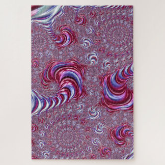Vibrant Shiny Groovy Trippy Spiralling Fractal Art Jigsaw Puzzle