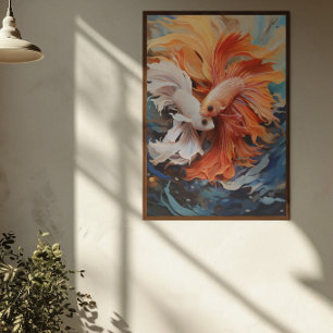 Vibrant Siamese Fighting Fish Poster