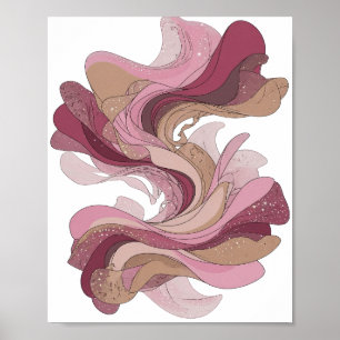 Vibrant Silver ABSTRACT ART Abstract Design Poster