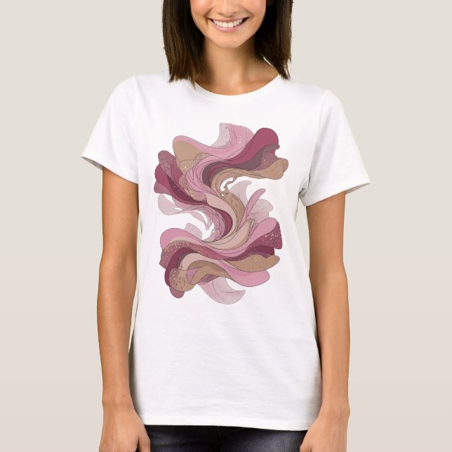 Vibrant Silver ABSTRACT ART Abstract Design T-Shirt (Front)