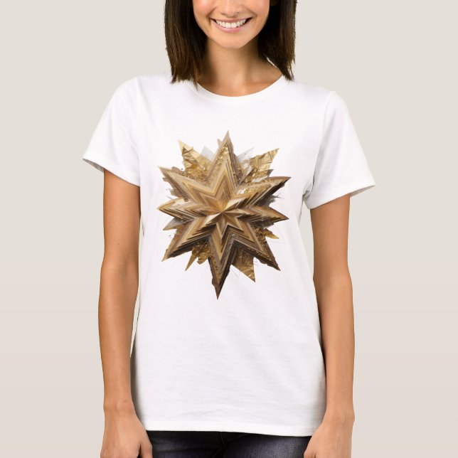 Vibrant Silver ABSTRACT ART Graphic Design T-Shirt (Front)