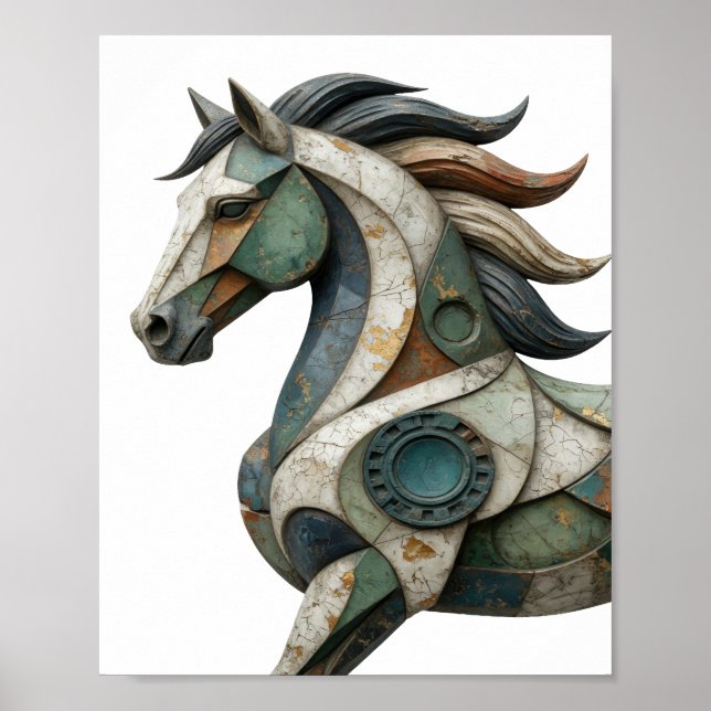 Vibrant Silver ABSTRACT ART Statement Design v2 Poster (Front)