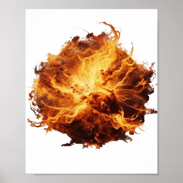 Vibrant Silver FIRE BALL Slogan Design Poster (Front)