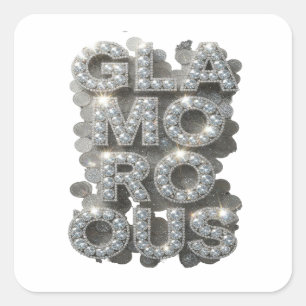 Vibrant Silver GLAMOROUS Sticker Motif