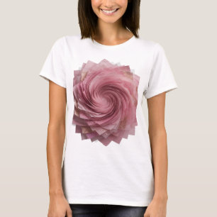 Vibrant Silver PINK ROSE Text Design T-Shirt