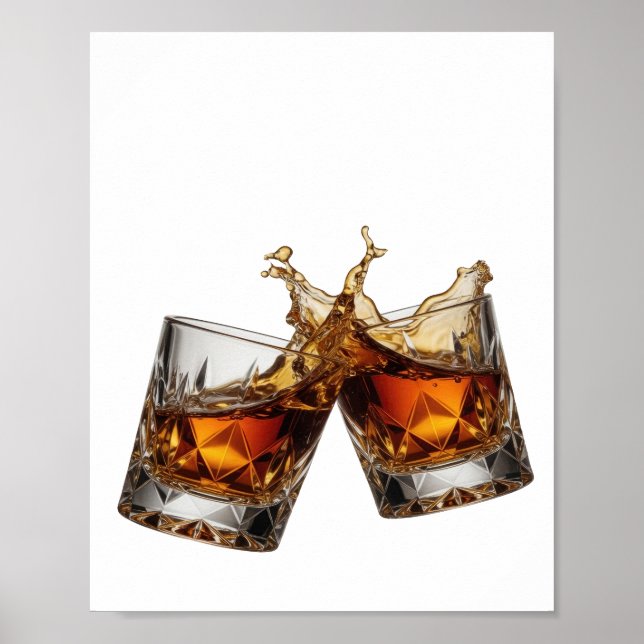 Vibrant Silver WHISKY SPLASH Poster (Front)