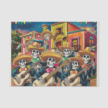 Vibrant Skeleton Mariachi Band Día de Los muertos