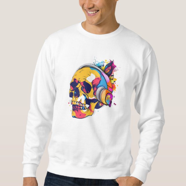 Vibrant Skull Beats  Sweatshirt (Front)