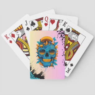 Vibrant Skull-Gothic Psychedelic  Playing Cards