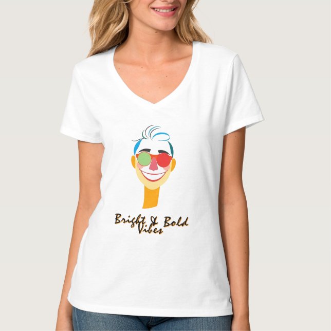 Vibrant Smiling Face Art T-Shirt (Front)