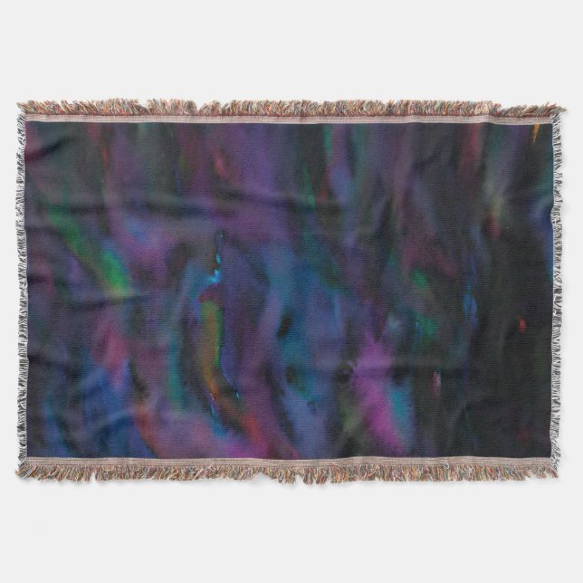 Vibrant smokey purples water colour throw blanket (Front)