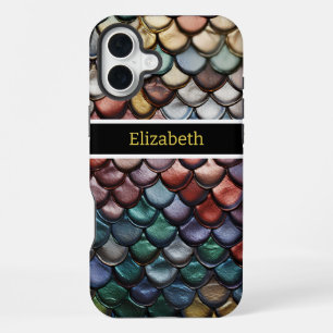 Vibrant snakeskin scales in nature iPhone 16 plus case