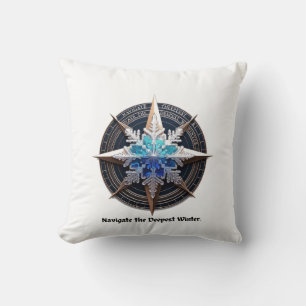 Vibrant Snowflake T-Shirt, Compass Metallic Art Cushion
