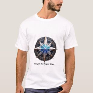 Vibrant Snowflake T-Shirt, Compass Metallic Art T-Shirt