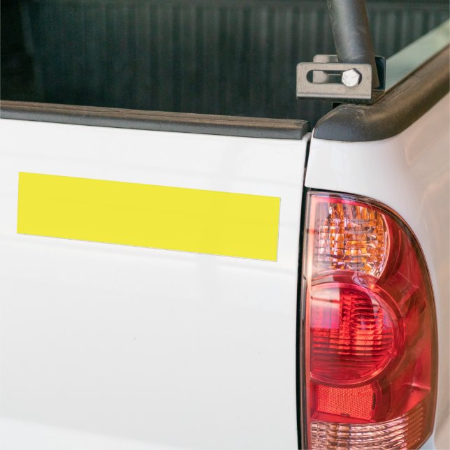 Vibrant Solid Yellow Background  Bumper Sticker (On Truck)