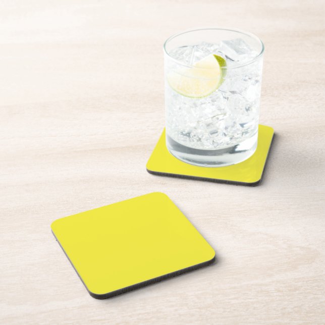 Vibrant Solid Yellow Background  Coaster (Right Side)