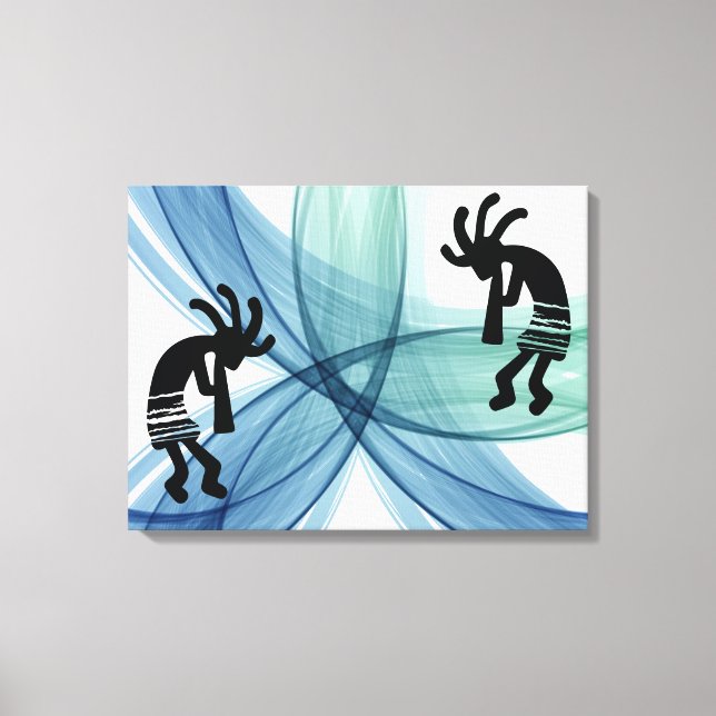 Vibrant Southwestern Kokopelli Canvas Print (Front)
