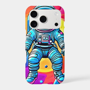 Vibrant Space Cartoon Art: Astronaut Dreams