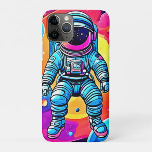 Vibrant Space Cartoon Art: Astronaut Dreams Case-Mate iPhone Case