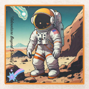 "Vibrant Space Trek" Glass Coaster