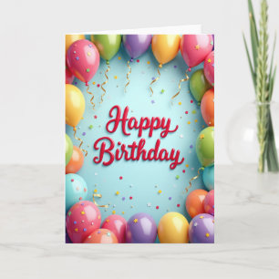 Vibrant Spheres Birthday Card