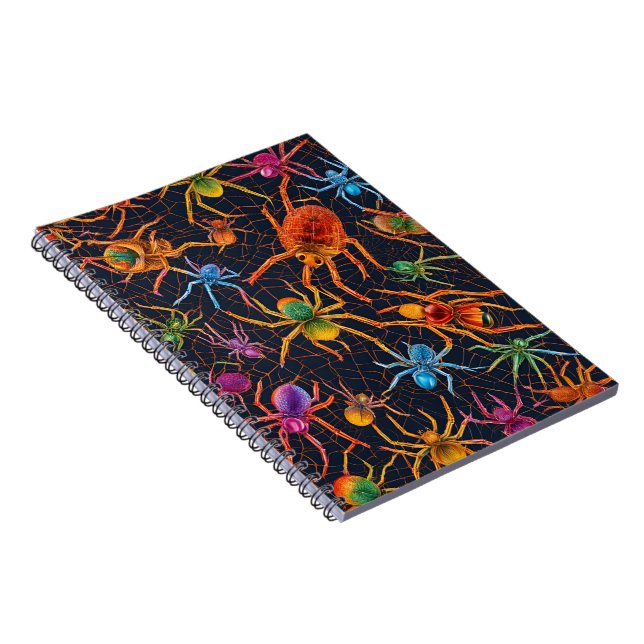 Vibrant Spider Web Notebook – Colourful Design (Right Side)