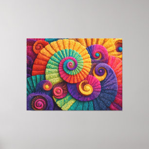 Vibrant Spiral Abstract Patterns Canvas Print
