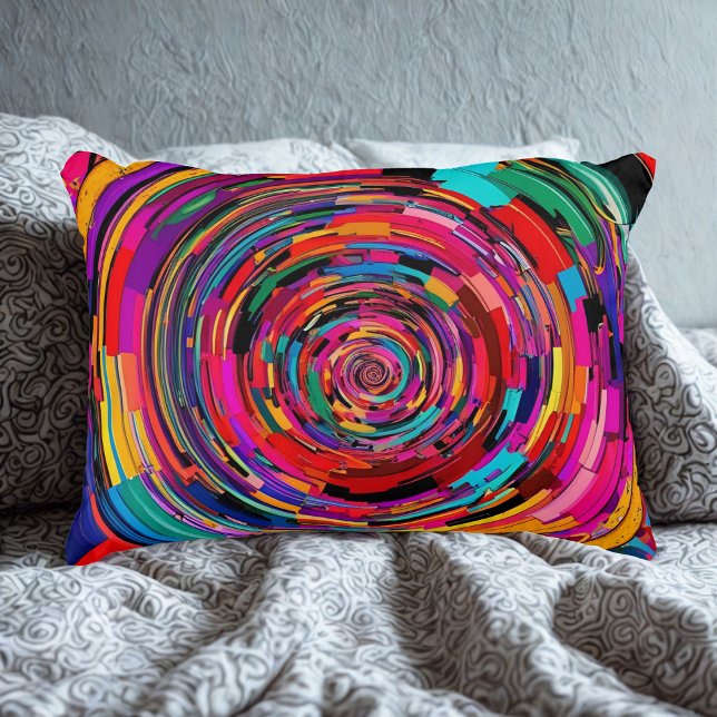 Vibrant Spiral Art Decorative Cushion (Creator Uploaded)