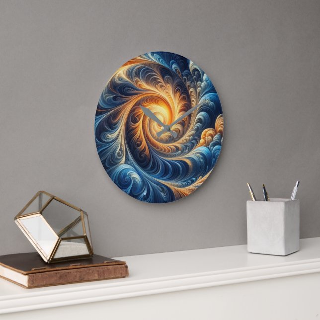 Vibrant Spiral clock | Cosmic Flow Wall Art clock (Office)