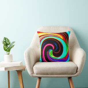 Vibrant Spiral Fantasy Pattern Cushion