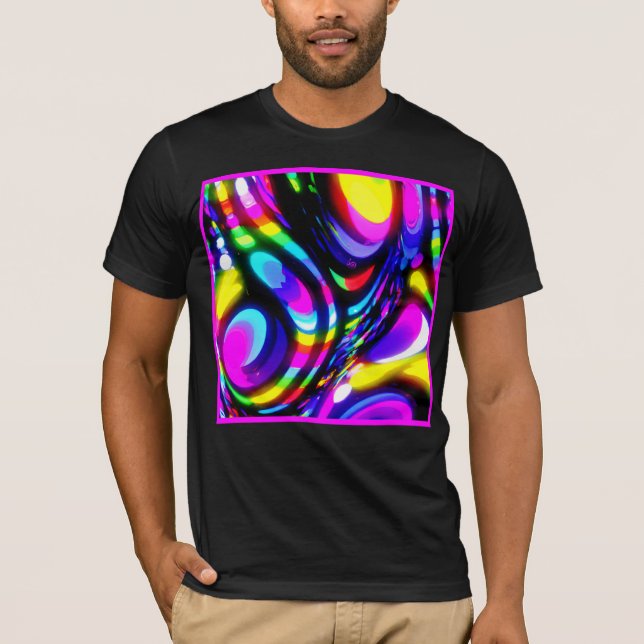 Vibrant Spiral Fantasy Pattern T-Shirt (Front)