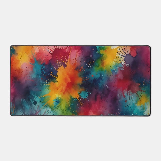 Vibrant Splash Mousepad – Bold and Colourful Desig Desk Mat (Front)