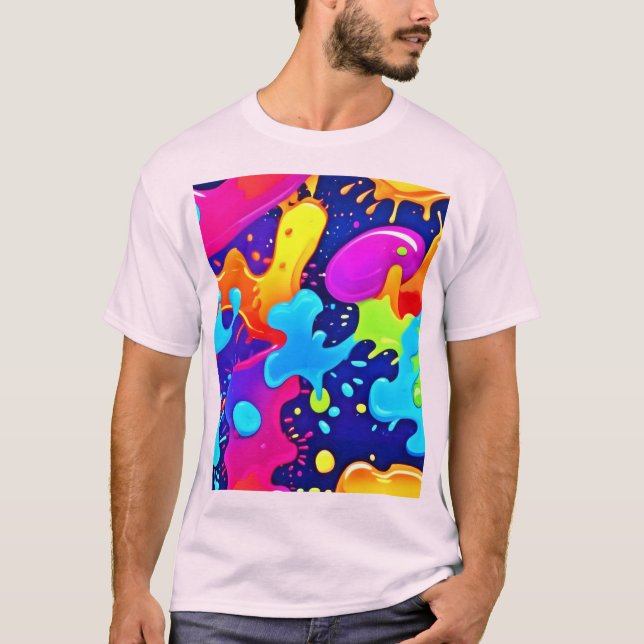 Vibrant Splash of Colour Art Explosion T-Shirt (Front)