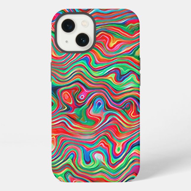 Vibrant Splash of Colour Contours Liquid Abstract iPhone Case (Back)
