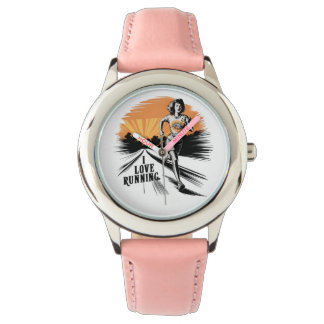Vibrant Splatter I Love Running  Watch