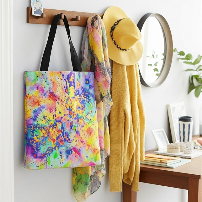 Vibrant splatters tote bag (Creator Uploaded)