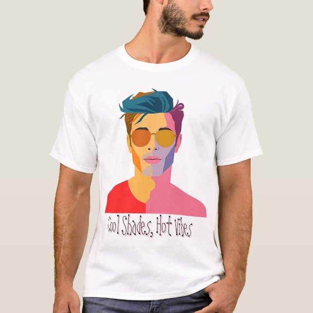 Vibrant Split Face Portrait T-Shirt (Front)