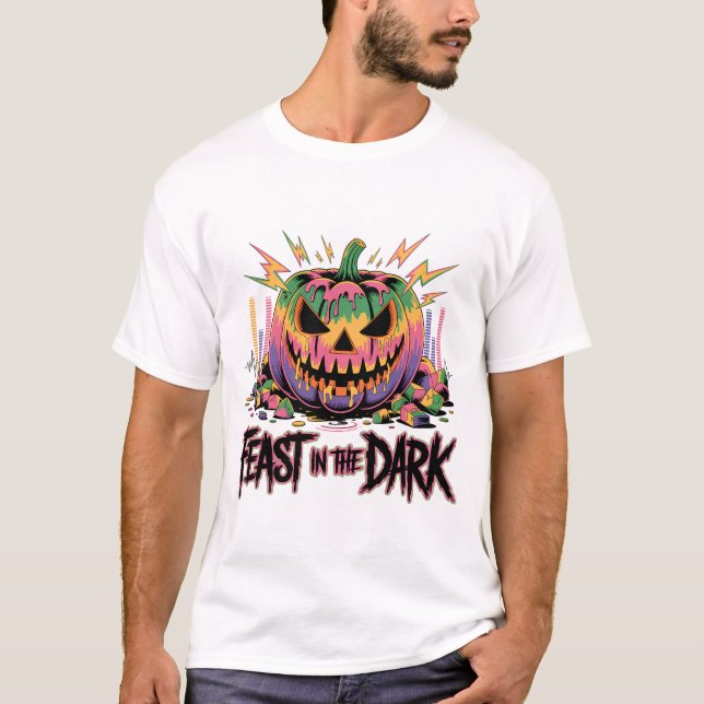 Vibrant Spooky Season Illustration T-Shirt (Front)