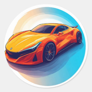 Vibrant Sports Car with Modern Design Classic Round Sticker